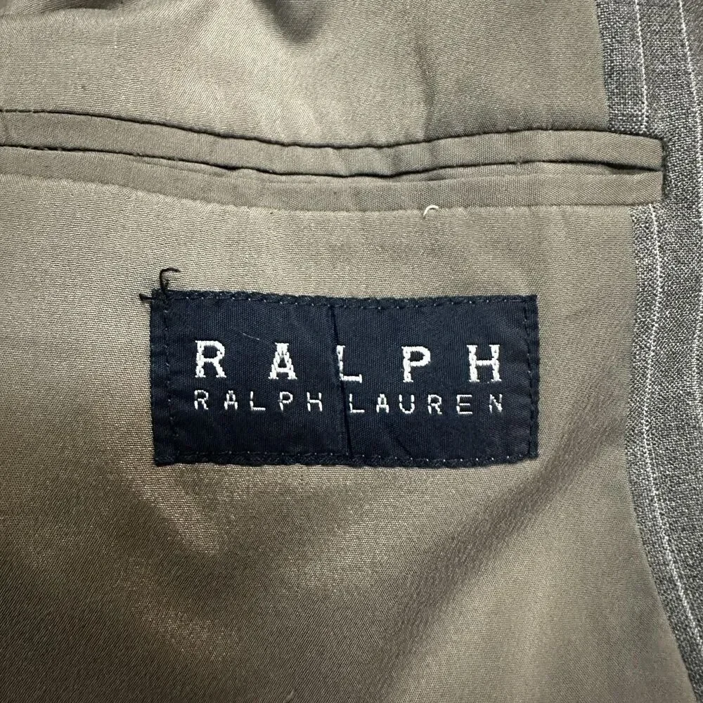 Vintage RRL Double Ralph Lauren Seersucker Blazer Sport Jacket; Mens 44R; Gray